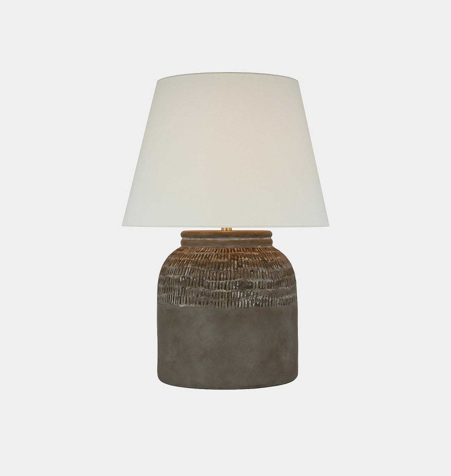 Clearance Amber Lewis for Visual Comfort & Co. Indra Medium Table Lamp Silt Grey