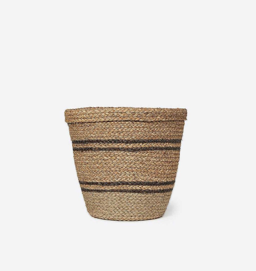 Clearance Shoppe Amber Interiors Hand-Woven Striped Seagrass Basket