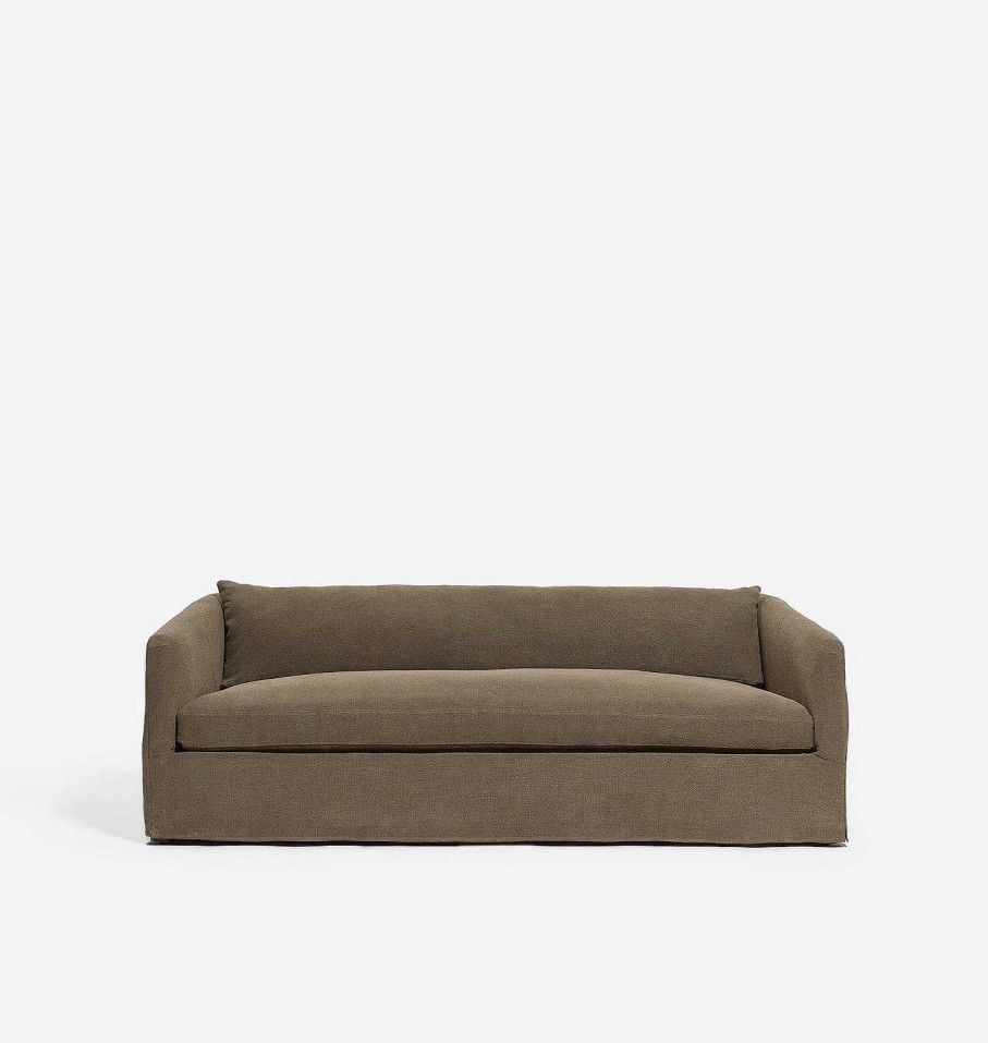 New The Rowe Lowie Slipcovered Sofa 86" Urbane Bronze