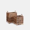 New Napa Home & Garden Footed Rattan Basket S/2