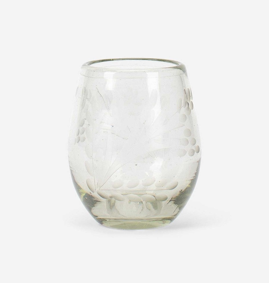 New Bitters Co. Etched Oval Glass