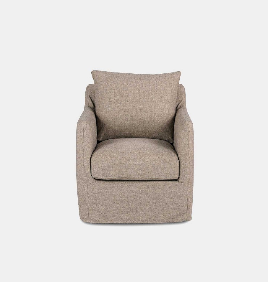 Best Austin Co Douglas Slipcovered Swivel Chair