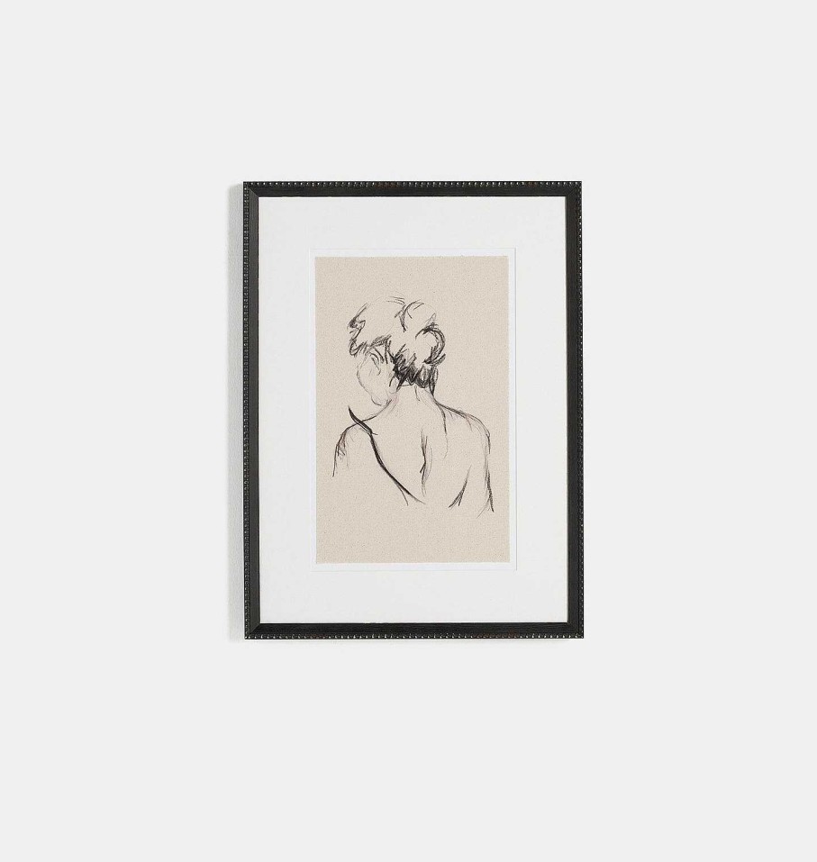 Hot Amber Lewis x Four Hands Charcoal Her By Brittney Schulz Framed Print