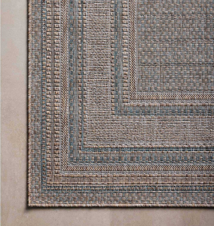 Hot Amber Lewis x Loloi Topanga Top-05 Natural / Teal Area Rug