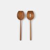 Online Shoppe Amber Interiors Teak Salad Servers S/2