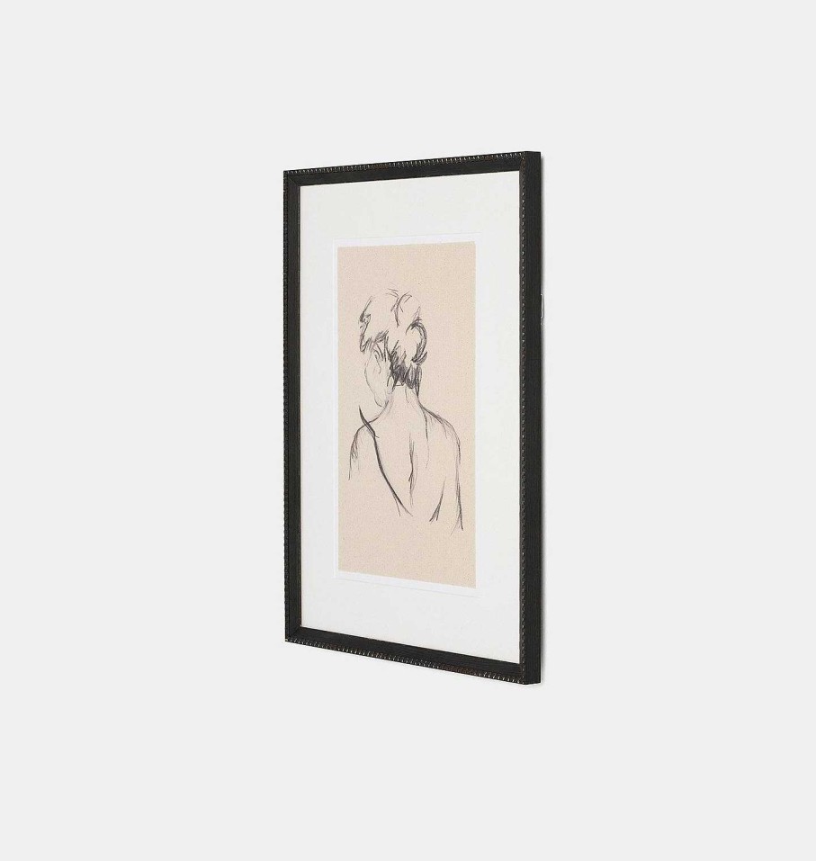 Hot Amber Lewis x Four Hands Charcoal Her By Brittney Schulz Framed Print