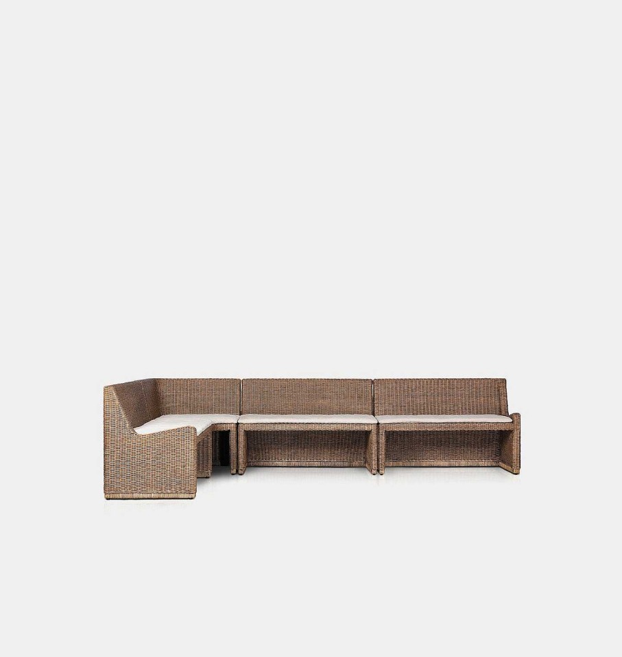 Hot Amber Lewis x Four Hands Senna Dining Banquette L Shape 132"