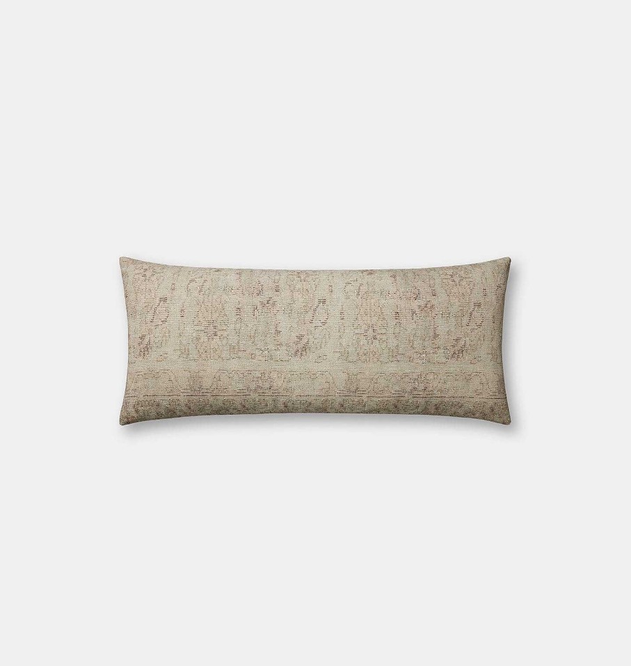 New Amber Lewis x Loloi Celestia Pillow 13'' X 35'' Natural / Wine