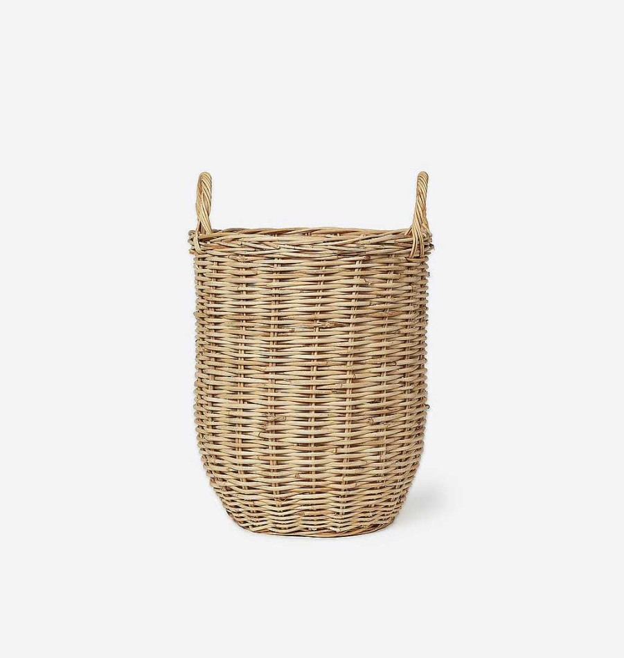 Best Shoppe Amber Interiors Hand-Woven Rattan Basket W/ Handles