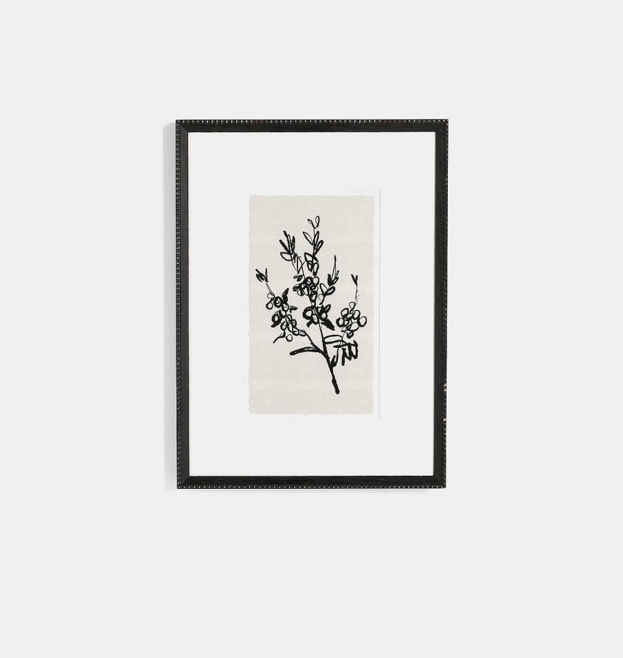 Hot Amber Lewis x Four Hands Sprig I By Coup D'Esprit Framed Print