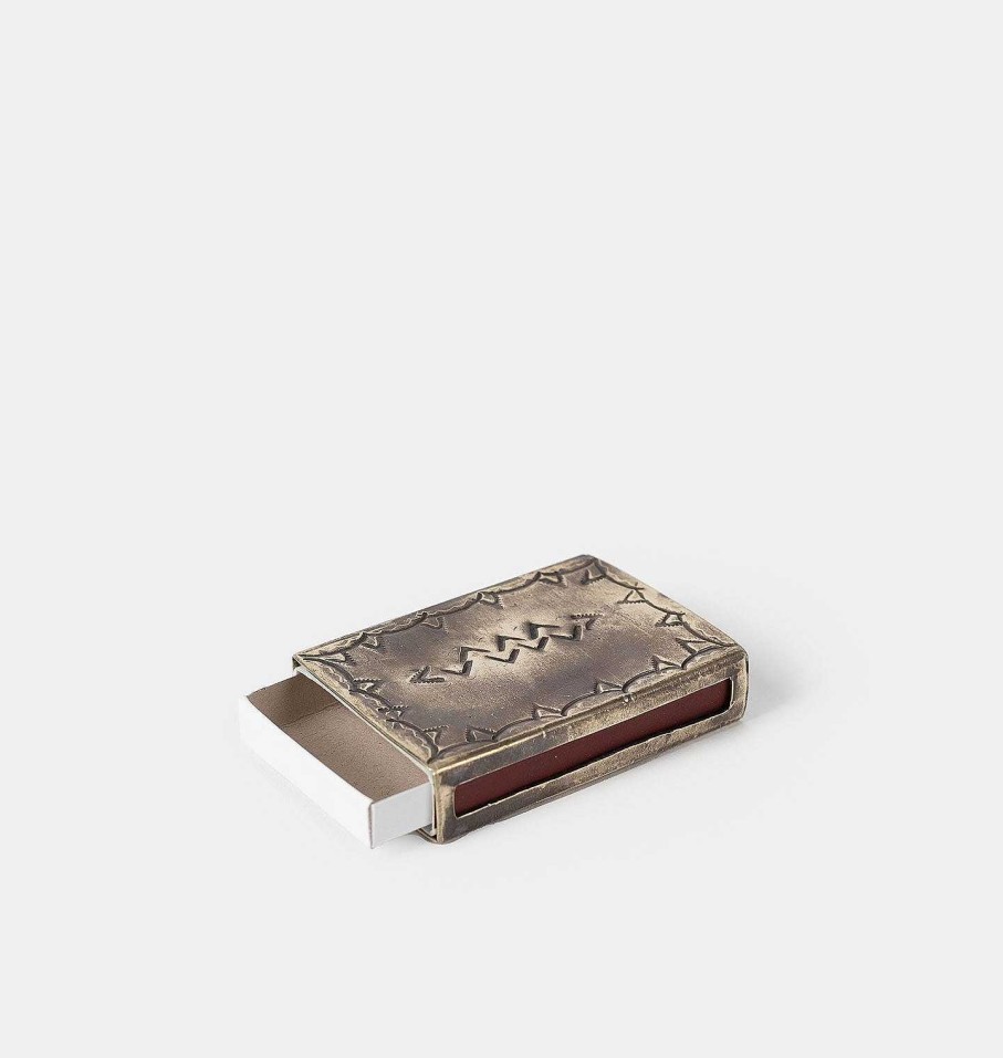 New J. Alexander Rustic Silver Silver Stamped Matchbox