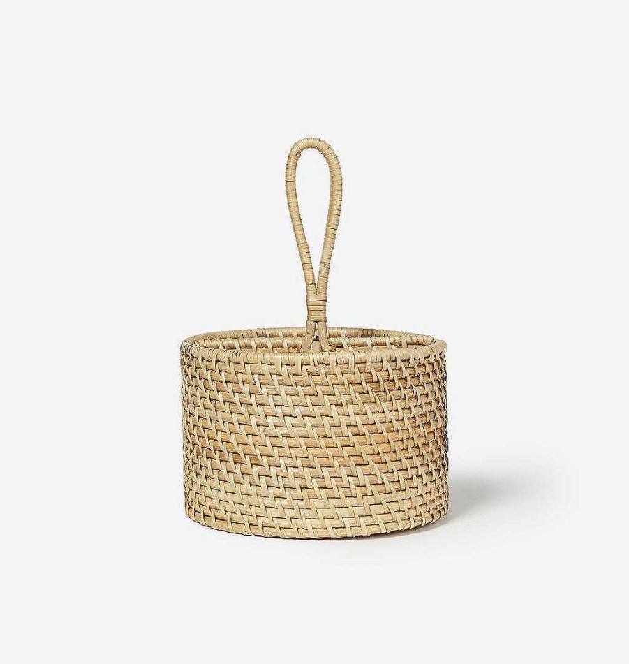 New Shoppe Amber Interiors Woven Rattan Utensil Holder