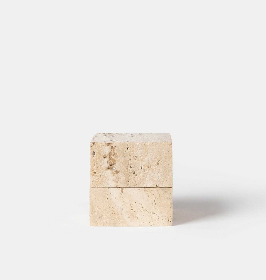 New Anastasio Home Travertine Cube Box