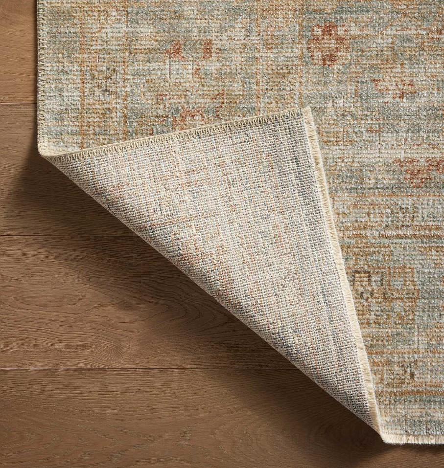 Best Loloi Rugs Heritage Her-06 Aqua / Terracotta Area Rug