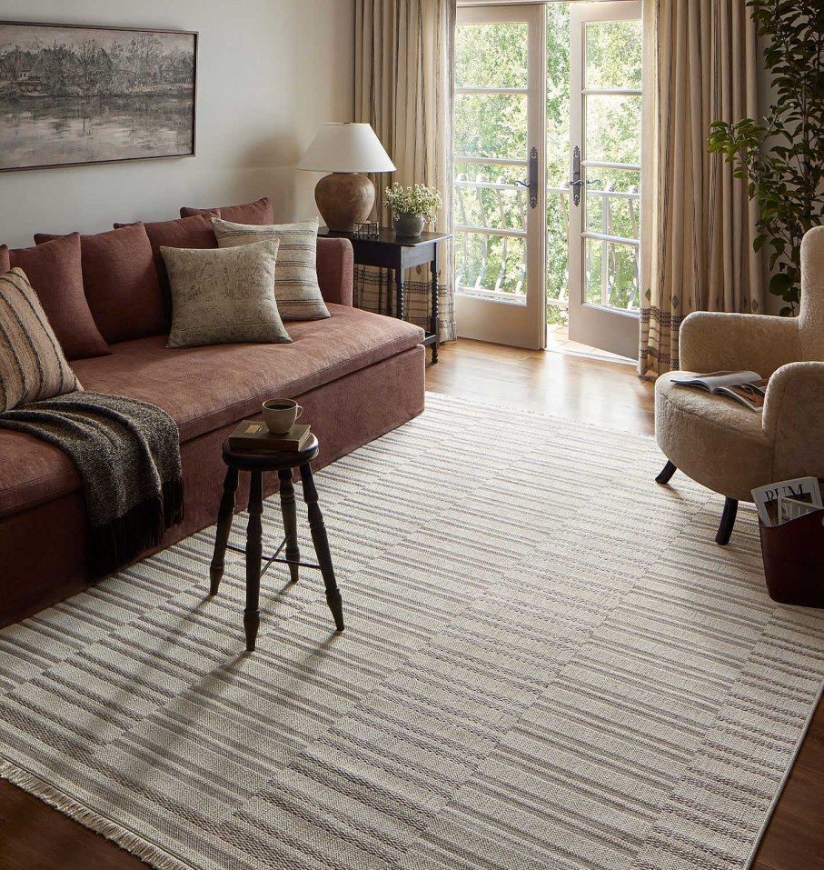 Best Amber Lewis x Loloi Malibu Mab-03 Ivory / Dove Area Rug