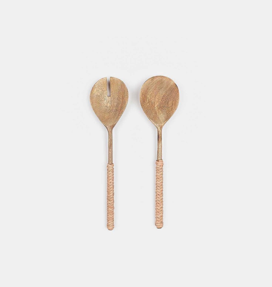 Best Shoppe Amber Interiors Burke Salad Servers Natural