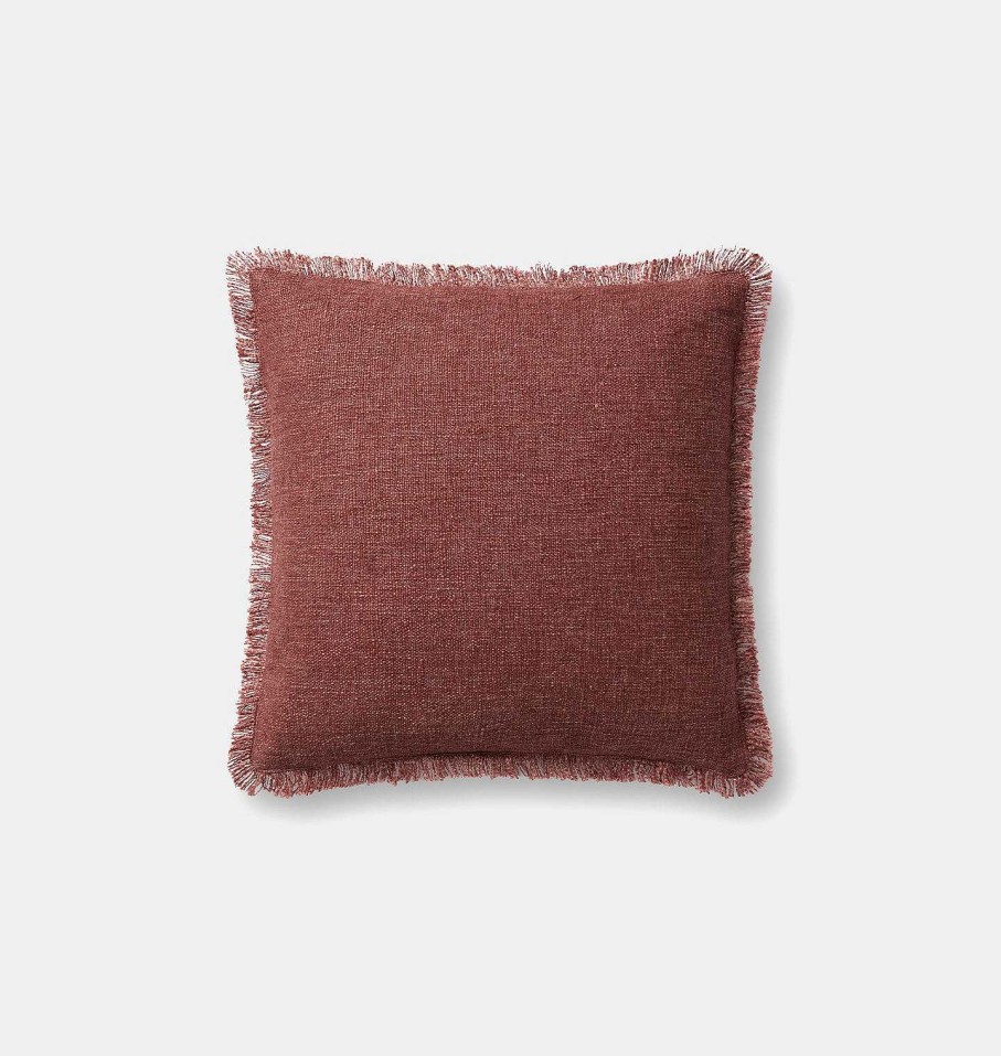 Wholesale Amber Lewis x Loloi Sable Pillow 18'' X 18'' Wine