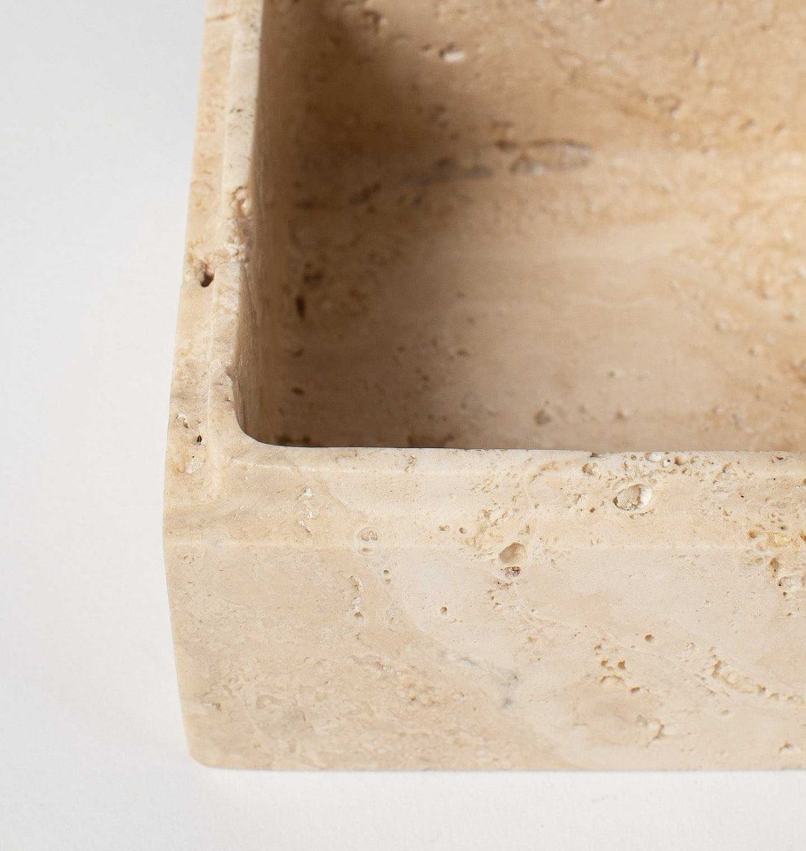 New Anastasio Home Travertine Cube Box