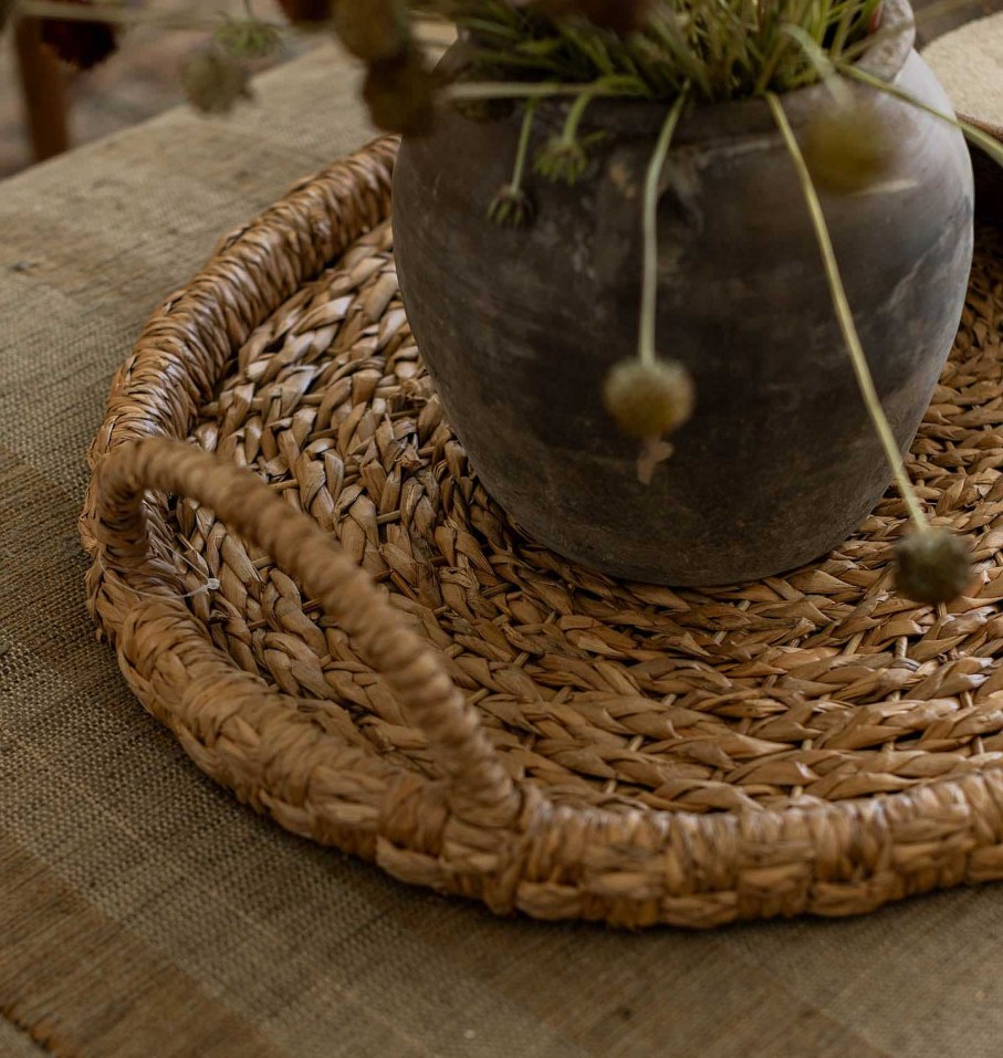 Hot Shoppe Amber Interiors Round Braided Tray