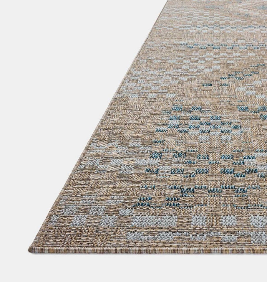 Clearance Amber Lewis x Loloi Topanga Top-04 Natural / Aqua Area Rug