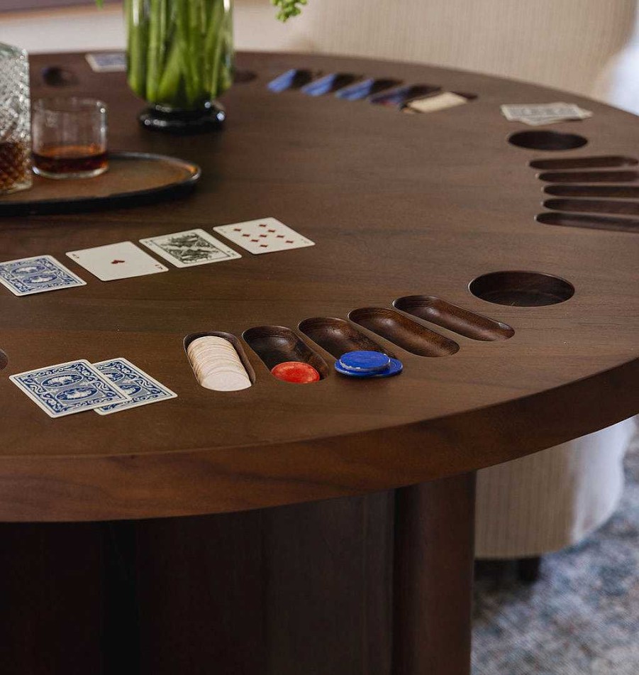 New Amber Lewis x Four Hands Mayfield Poker Table Dark Walnut