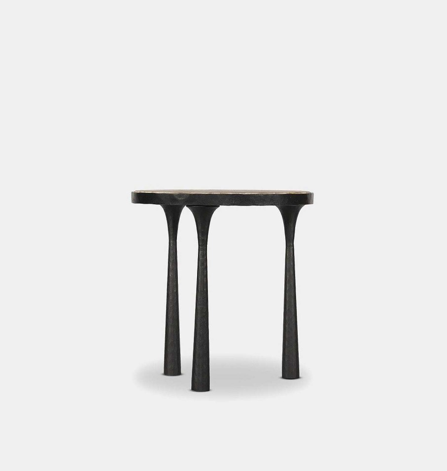 Clearance Amber Lewis x Four Hands Billings Hammered Iron End Table