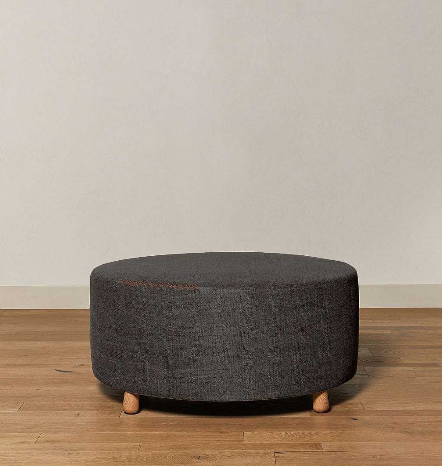 Clearance Made by Shoppe Footed Topanga Round Ottoman