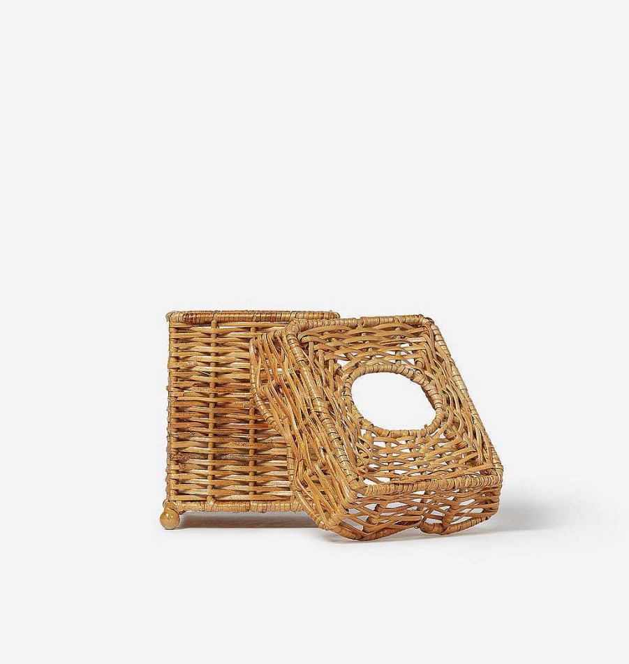 Online Shoppe Amber Interiors Emory Wicker Tissue Box