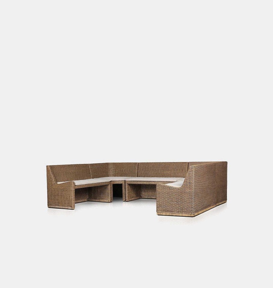 Hot Amber Lewis x Four Hands Senna Dining Banquette U Shape 117"