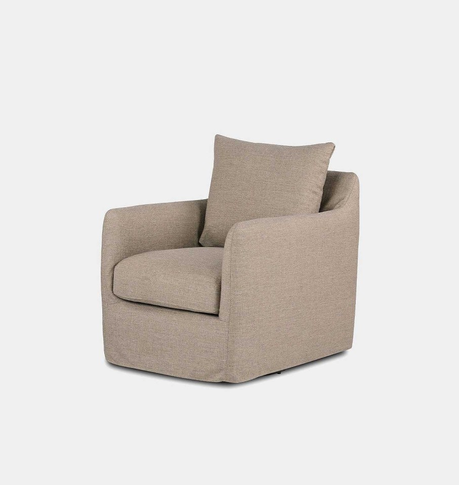 Best Austin Co Douglas Slipcovered Swivel Chair