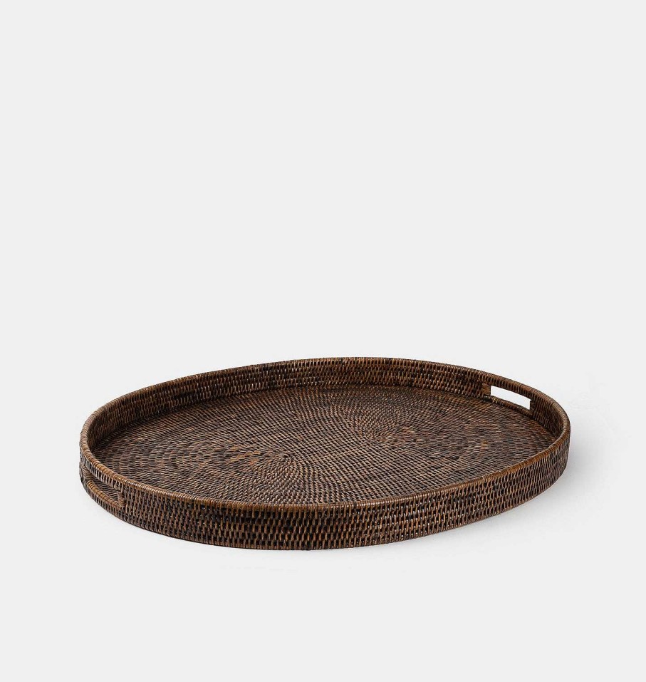 New Shoppe Amber Interiors Rattan Oval Tray