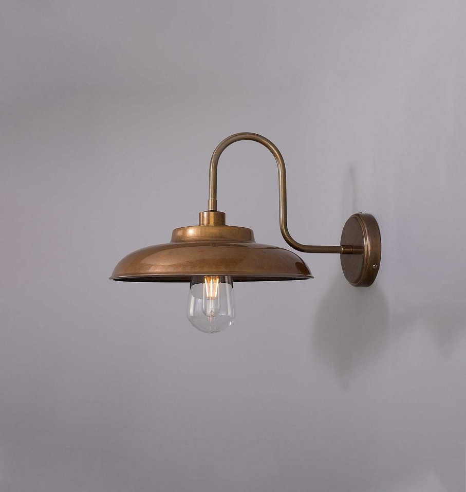 Clearance Mullan - Inventory Darya Swan Neck Wall Light Antique Brass