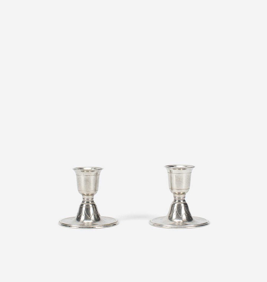 Hot MATCH Pewter Taper Candle Holder S/2