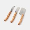 Hot Shoppe Amber Interiors Mini Olivewood Cheese Knife Set S/3