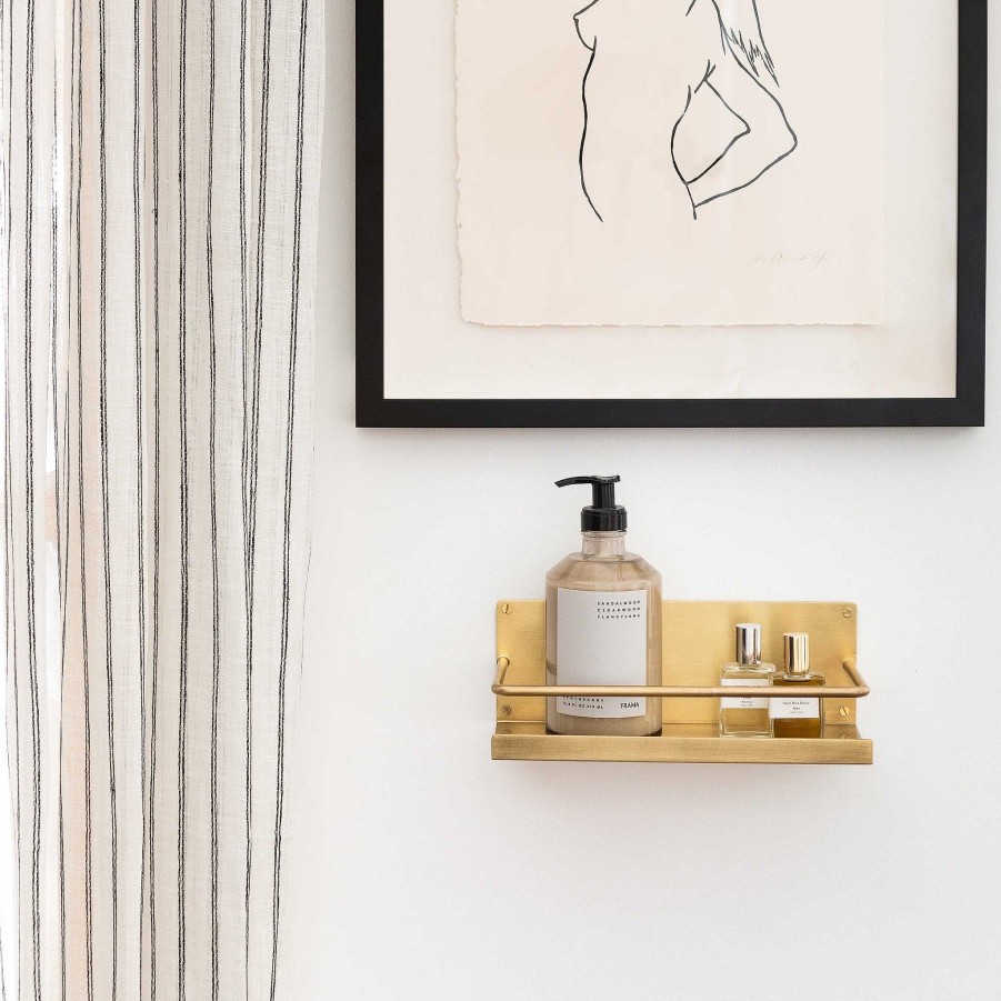 Online Fog Linen Brass Shelf