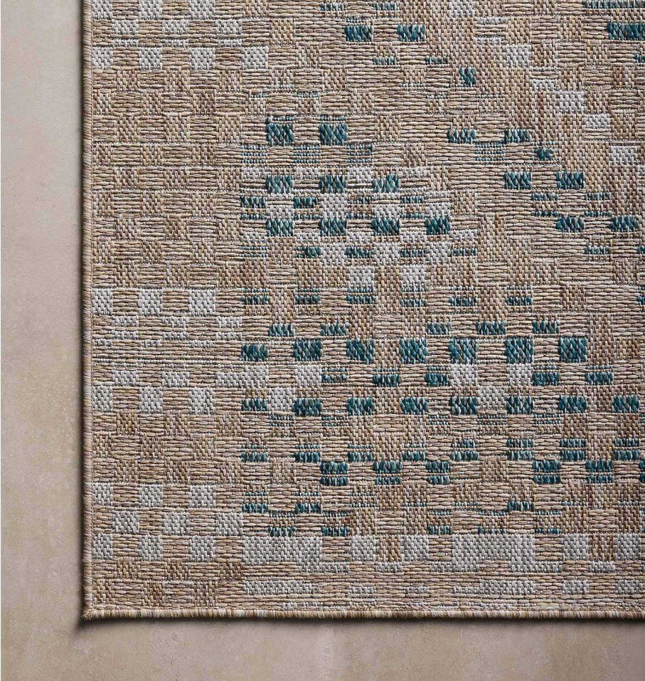 Wholesale Amber Lewis x Loloi Topanga Top-04 Natural / Aqua Area Rug