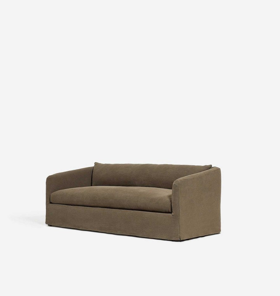 New The Rowe Lowie Slipcovered Sofa 86" Urbane Bronze