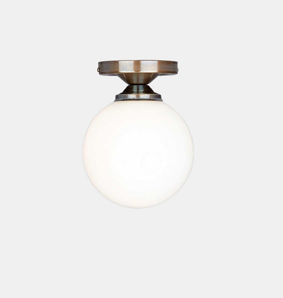 Clearance Mullan Yaounde Opal Globe Flush Ceiling Light