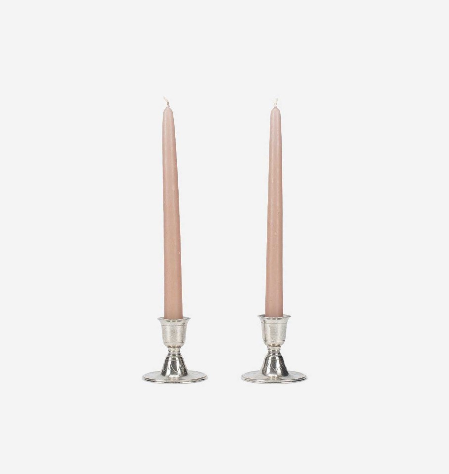 Hot MATCH Pewter Taper Candle Holder S/2