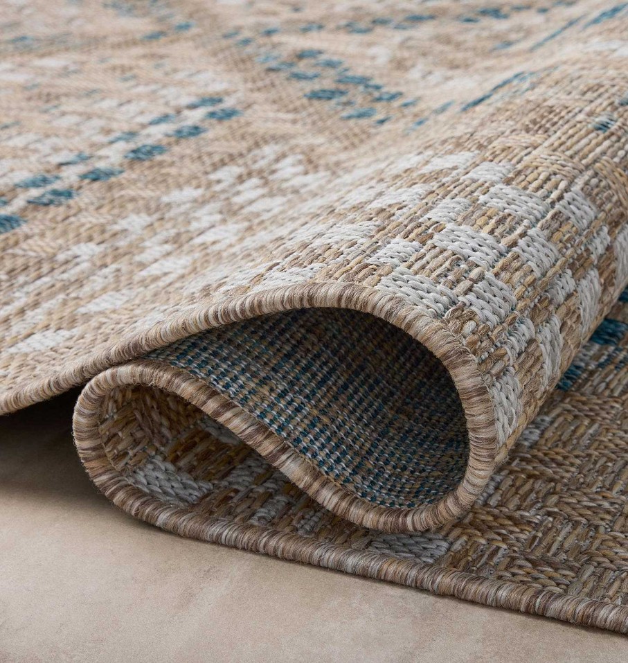 Online Amber Lewis x Loloi Topanga Top-04 Natural / Aqua Area Rug