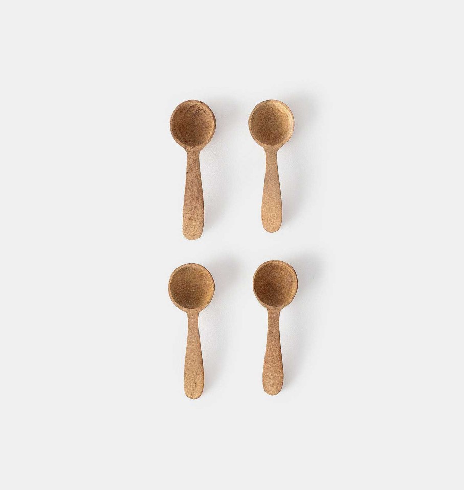 Wholesale Shoppe Amber Interiors Teak Salt Spoons S/4