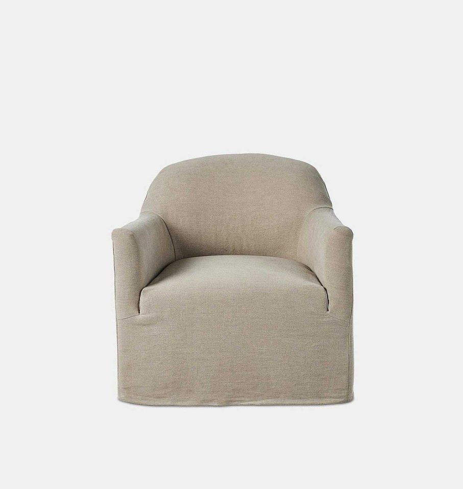 Clearance Amber Lewis x Four Hands Lowell Slipcover Swivel Chair