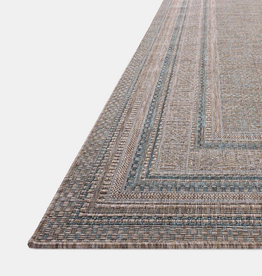 Hot Amber Lewis x Loloi Topanga Top-05 Natural / Teal Area Rug