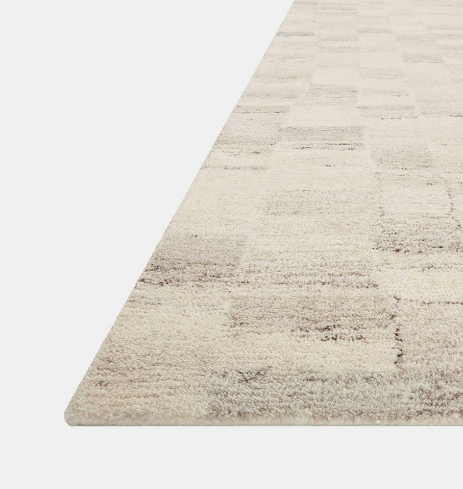 New Amber Lewis x Loloi Rocky Roc-01 Ivory / Silver Area Rug