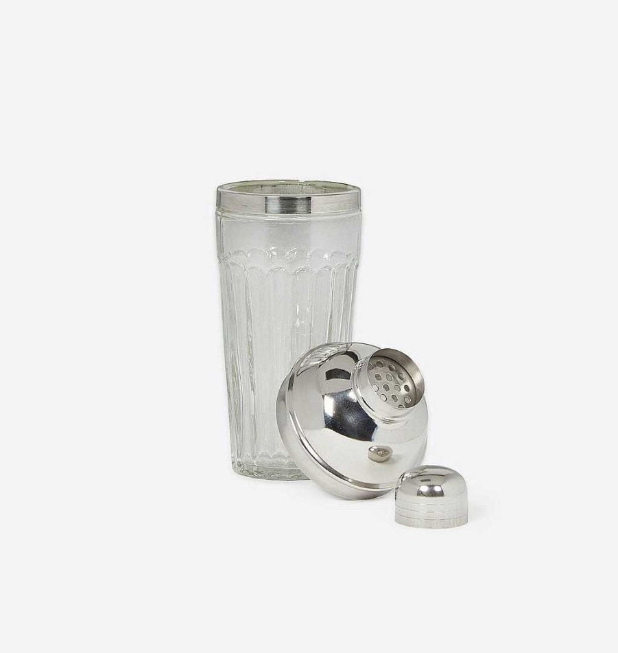 Best Shoppe Amber Interiors Glass Cocktail Shaker W/ Stainless Steel Top