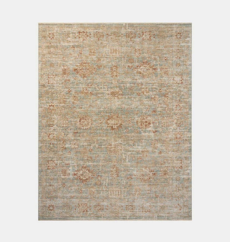 Best Loloi Rugs Heritage Her-06 Aqua / Terracotta Area Rug