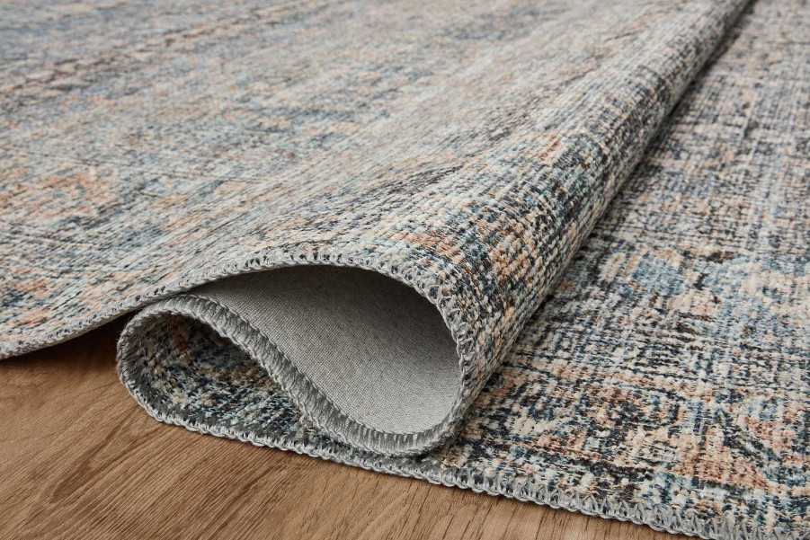 New Amber Lewis x Loloi Billie Bil-05 Denim / Blush Area Rug