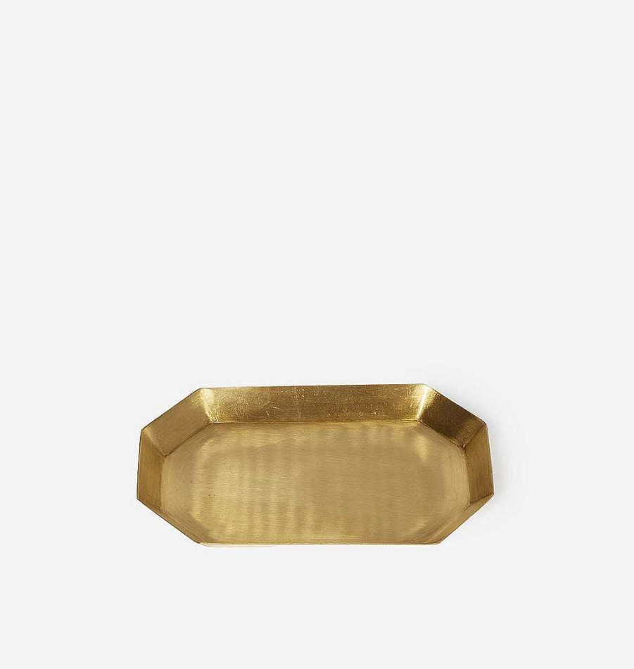 Clearance Fog Linen Brass Octagonal Tray