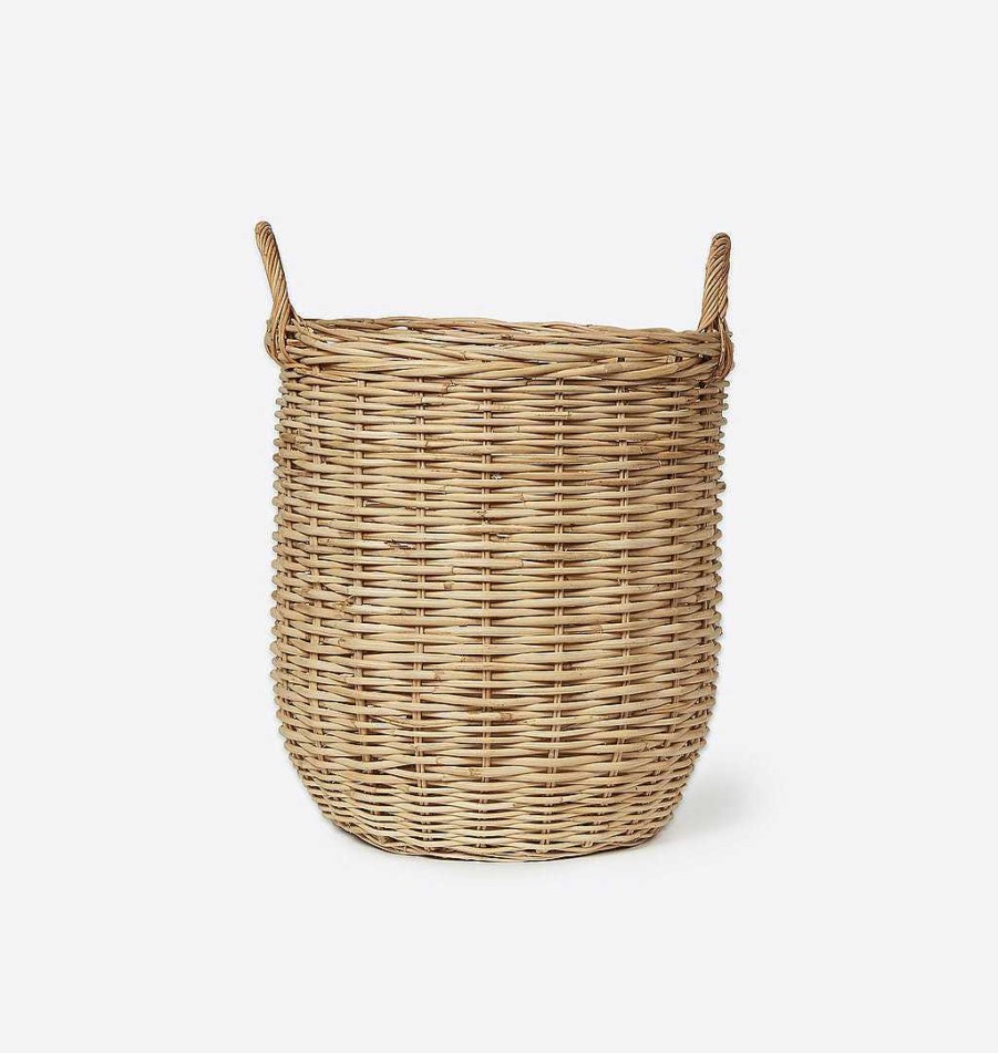 Best Shoppe Amber Interiors Hand-Woven Rattan Basket W/ Handles