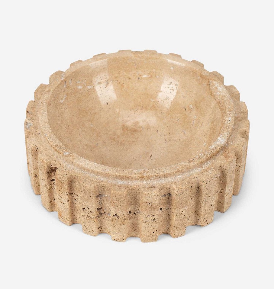 Online Anastasio Home Athens Round Travertine Catchall